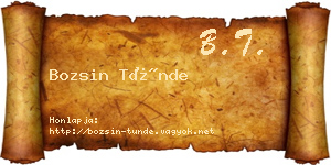 Bozsin Tünde névjegykártya